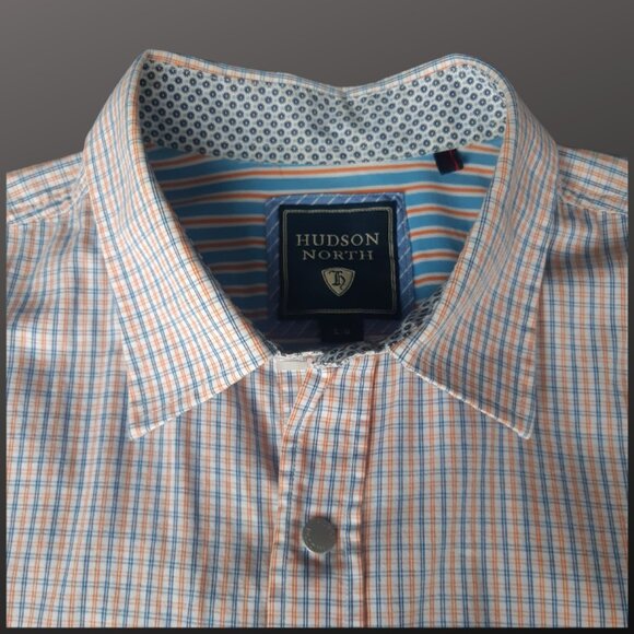 Hudson North SZ L Plaid Snap Closure Double Pocket Men's Long Sleeve Shirt - Picture 6 of 15